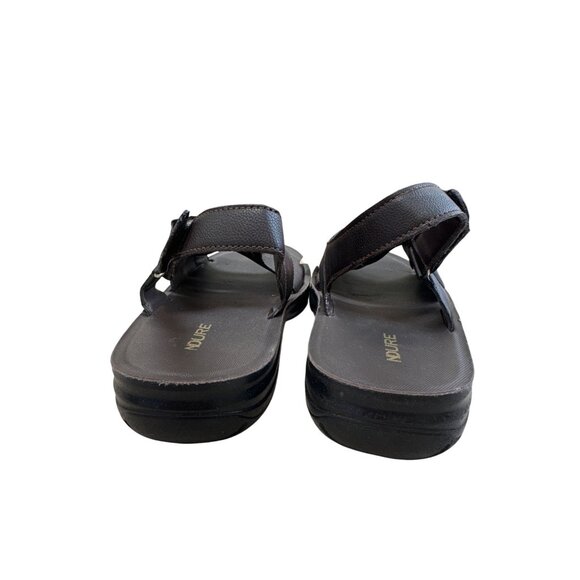Ndure Mens Brown Leather Slip-On Sandals Size 10 SKU 8303 - Picture 6 of 12